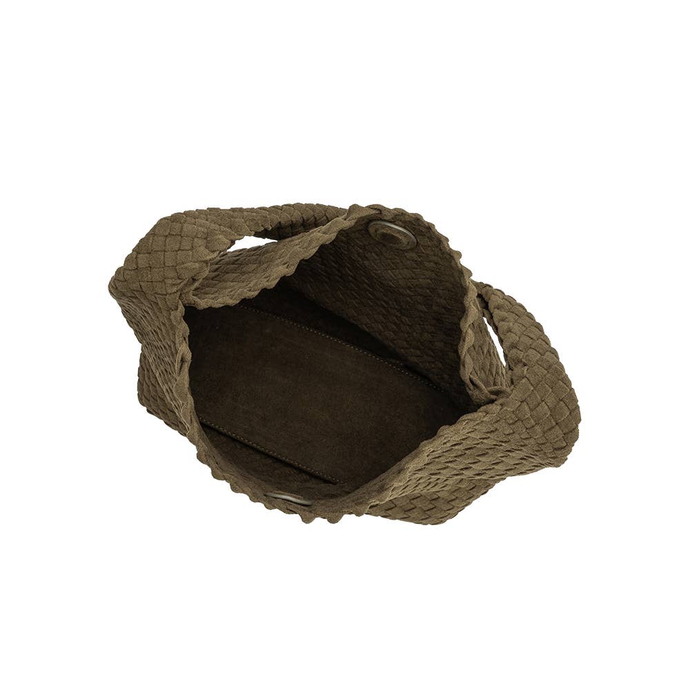 Johanna Pine Suede Vegan Shoulder Bag