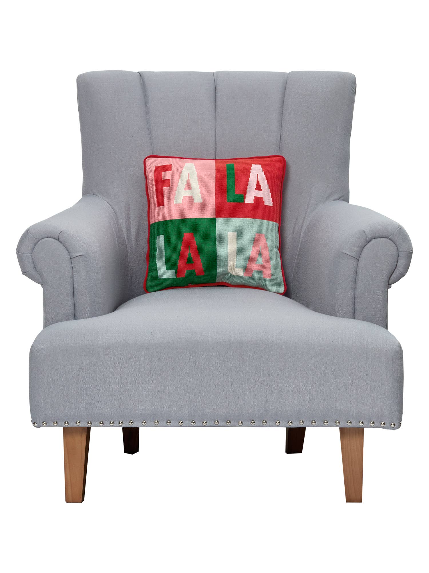 Fa La La Quadrant Embroidered Pillow