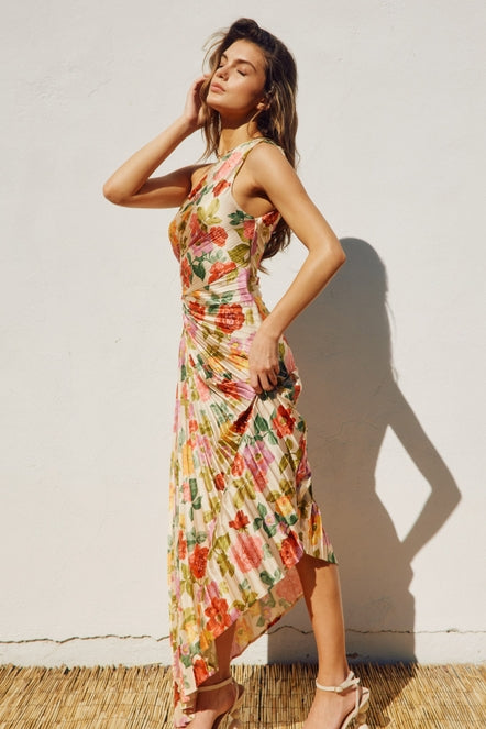 Gift of Love Asymmetrical Pleated Maxi Dress