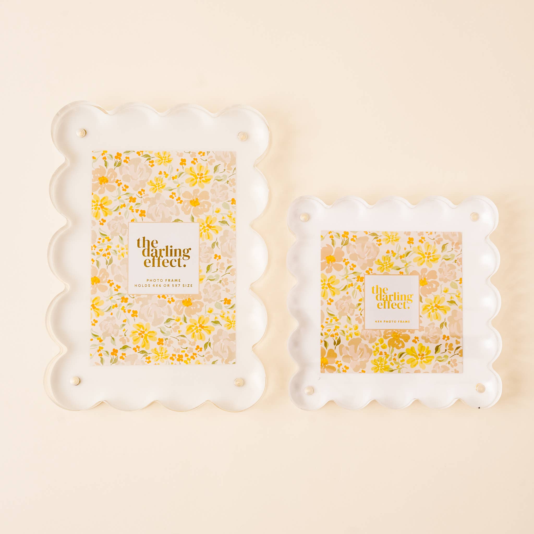 Rectangle Scalloped Acrylic Frame - White