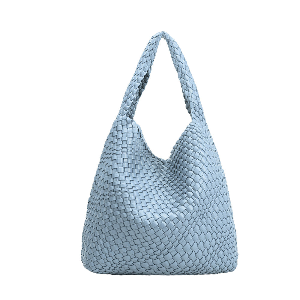 Johanna Large Vegan Shoulder Bag - Blue