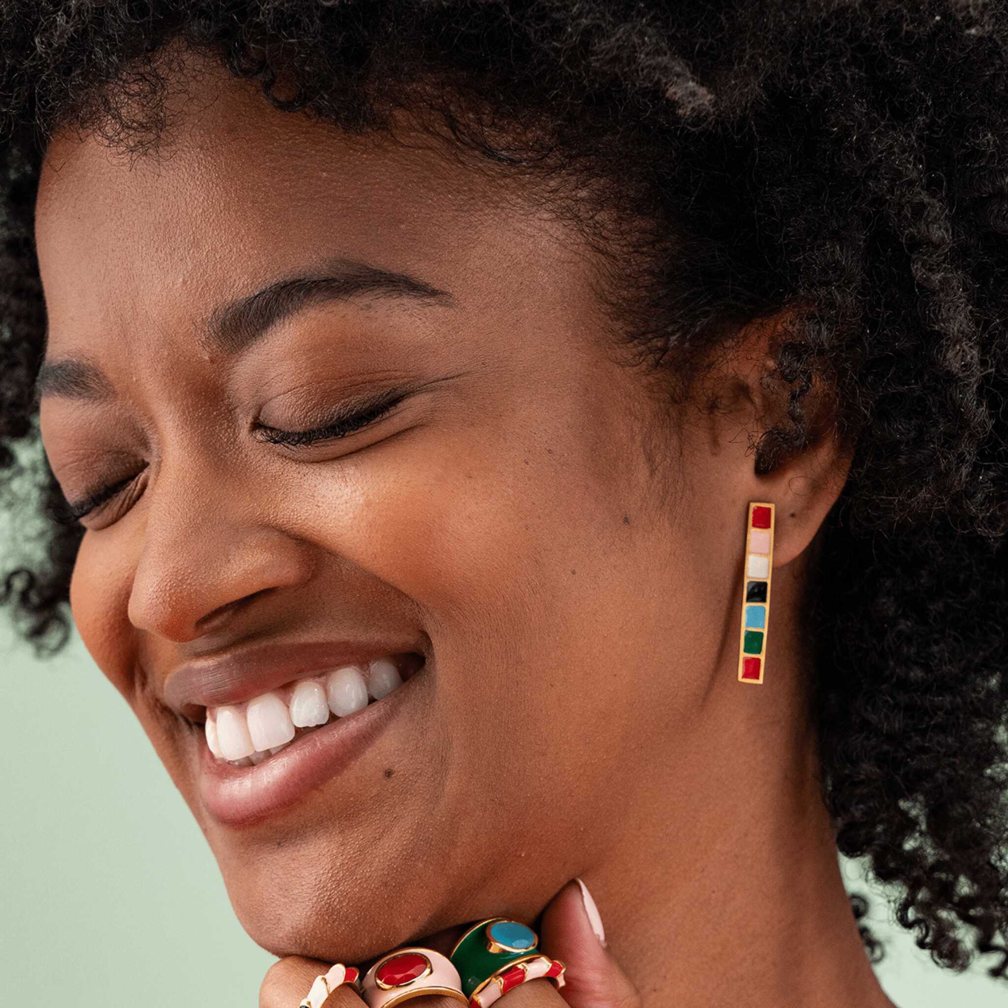 Adele Bar Colorblock Earrings