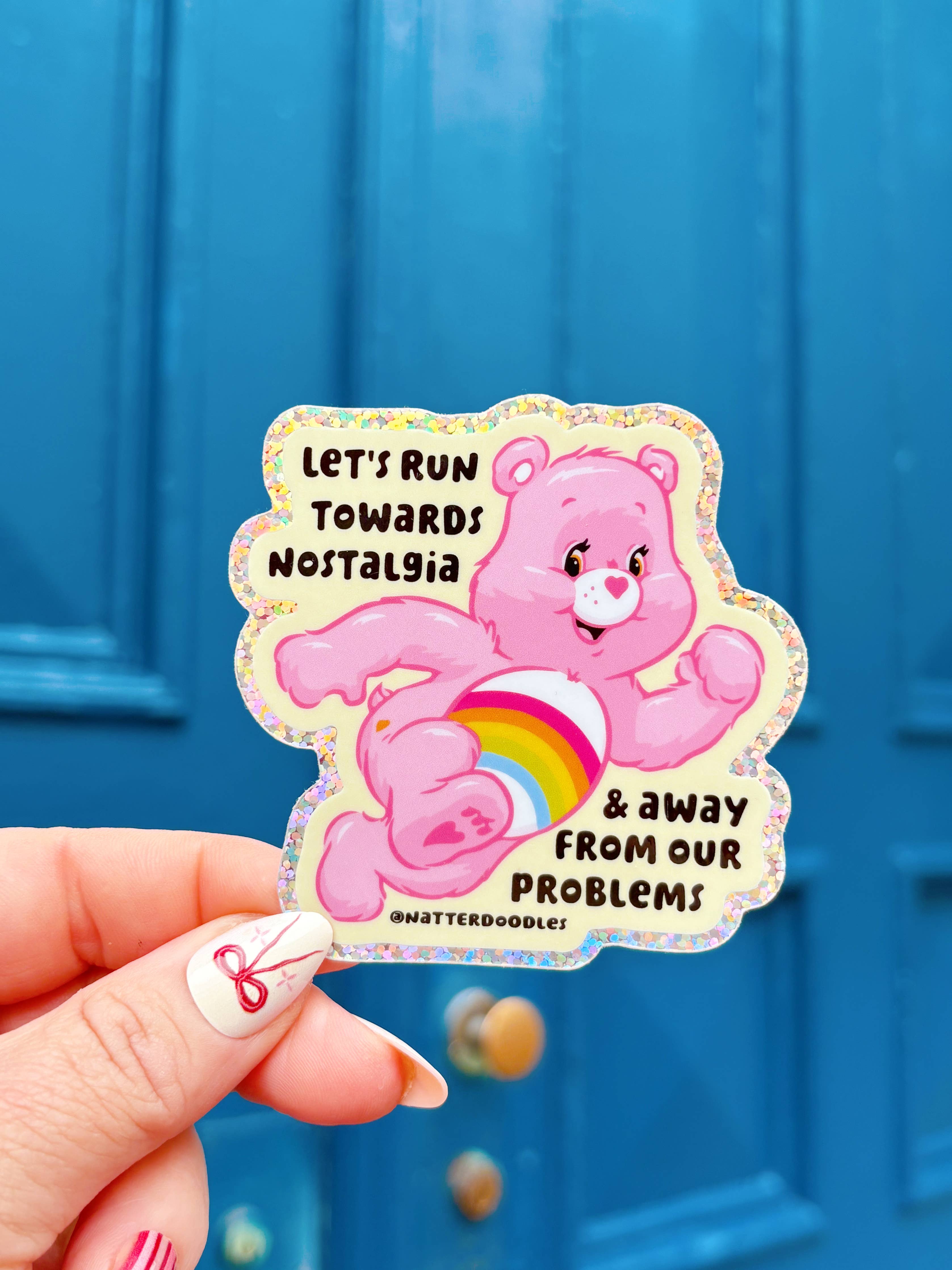 Let’s Run Towards Nostalgia Care Bear Sticker