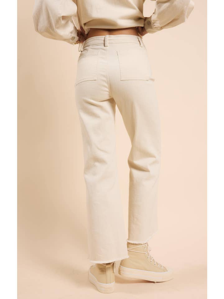 Clear Eyes Wide Leg Denim - White