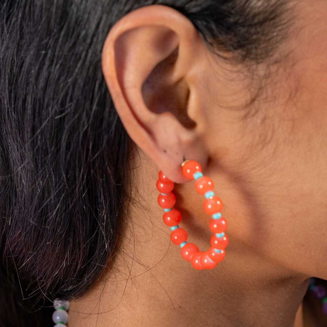 Angela Stone Hoop Earrings