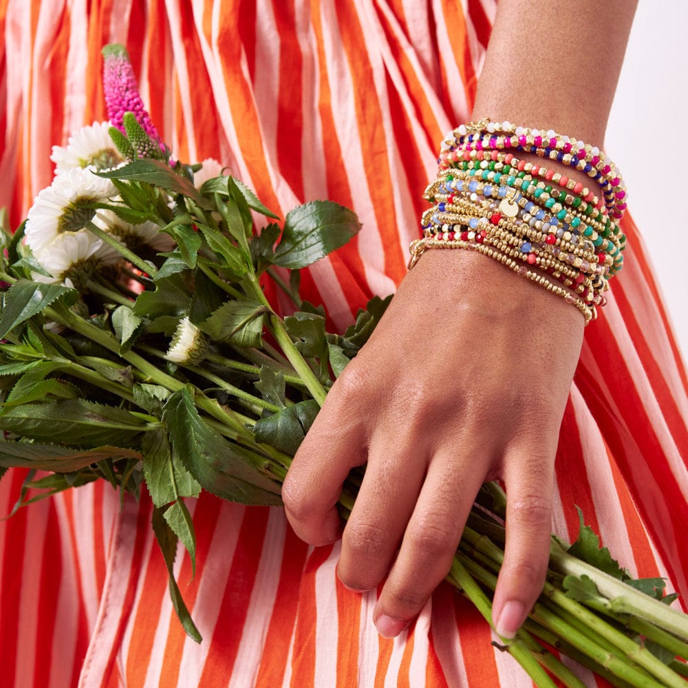 Ashley Small Brass + Crystal Stretch Bracelet