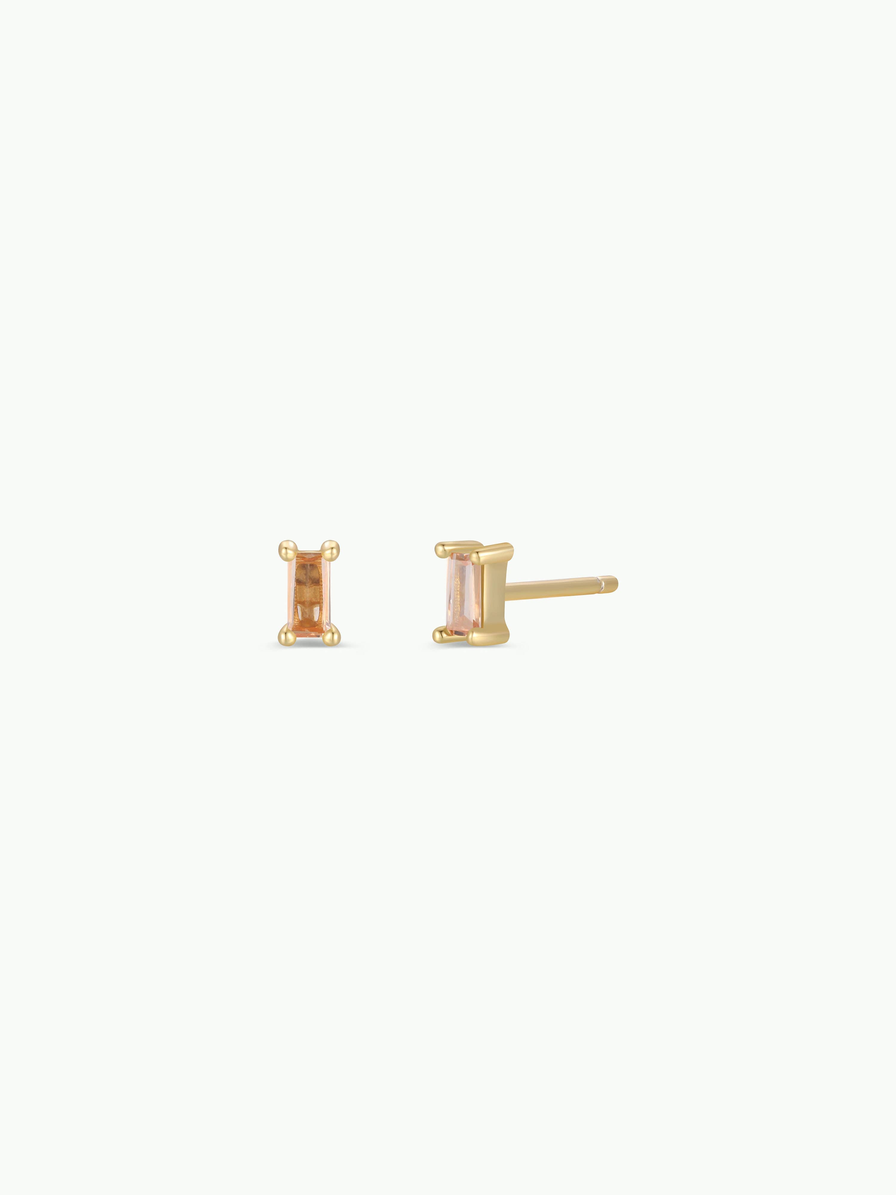 Champagne Baguette Gold Earrings