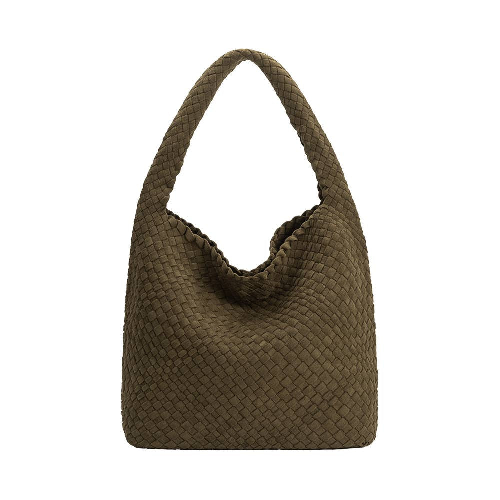 Johanna Pine Suede Vegan Shoulder Bag