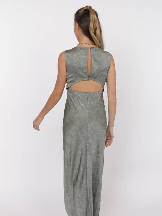 Forever Yours Crinkled Satin Maxi Dress