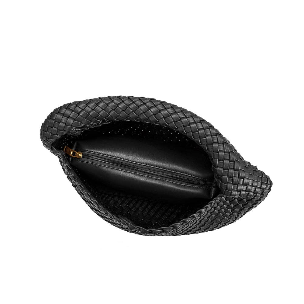 Johanna Large Vegan Shoulder Bag - Black