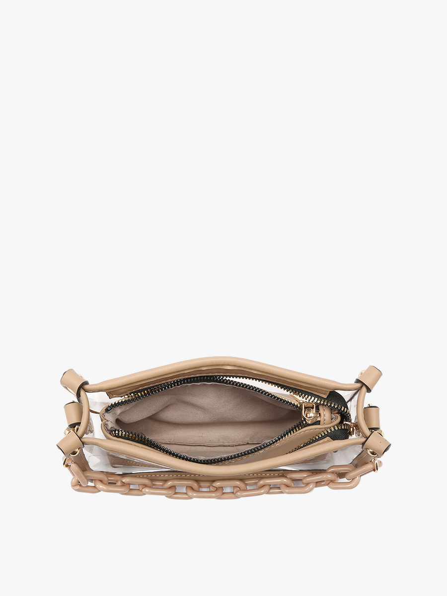 Jessica Clear Crossbody - Taupe