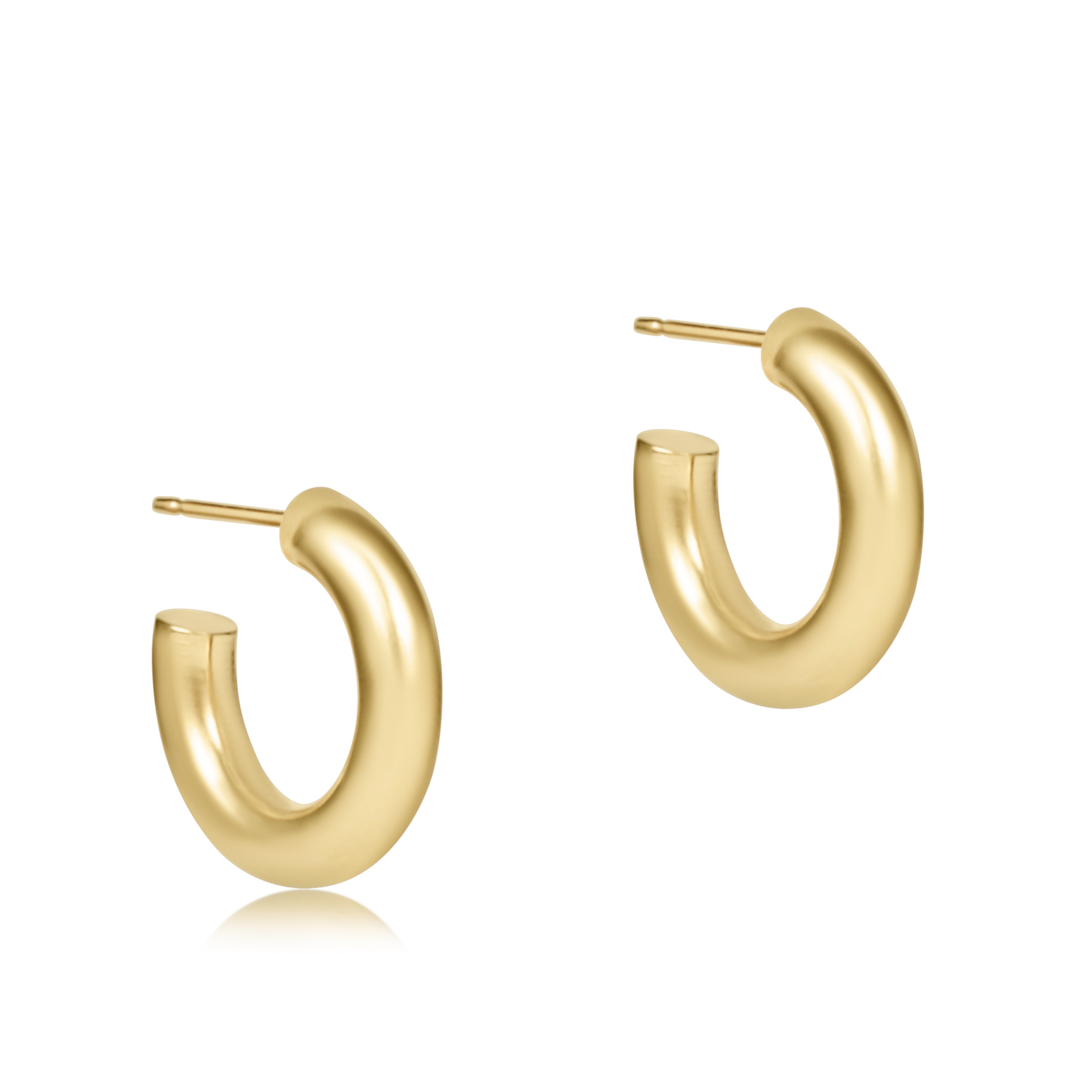Smooth Gold 4mm Round Hoops