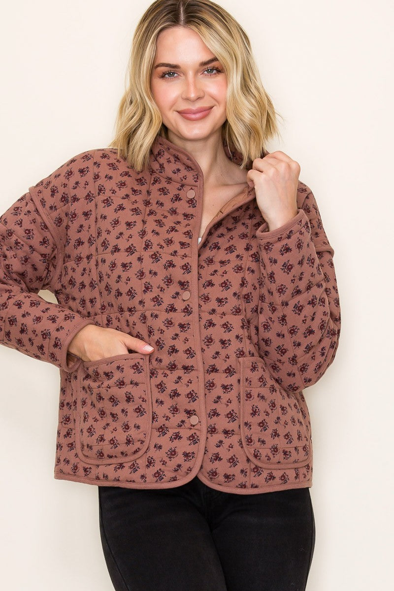 Mauve Meadown Quilted Jacket