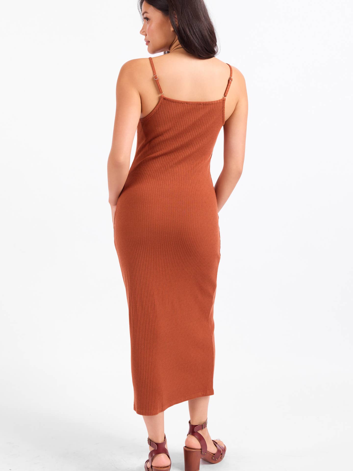 Soft Cedar Rib Knit Midi Dress