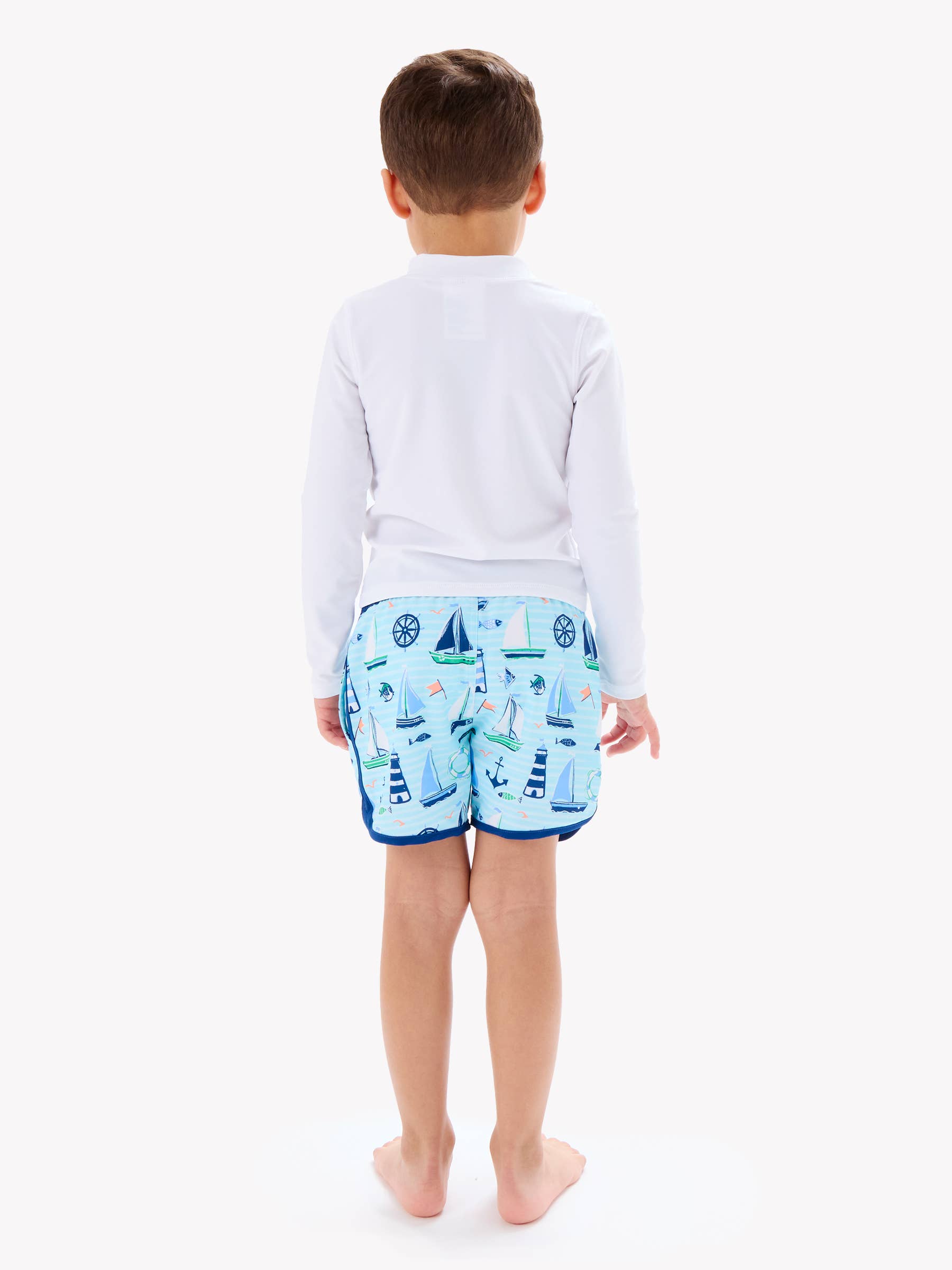 Performance Hybrid Dolphin Swim Trunks -  Blue Sweet Sails *FINAL SALE*