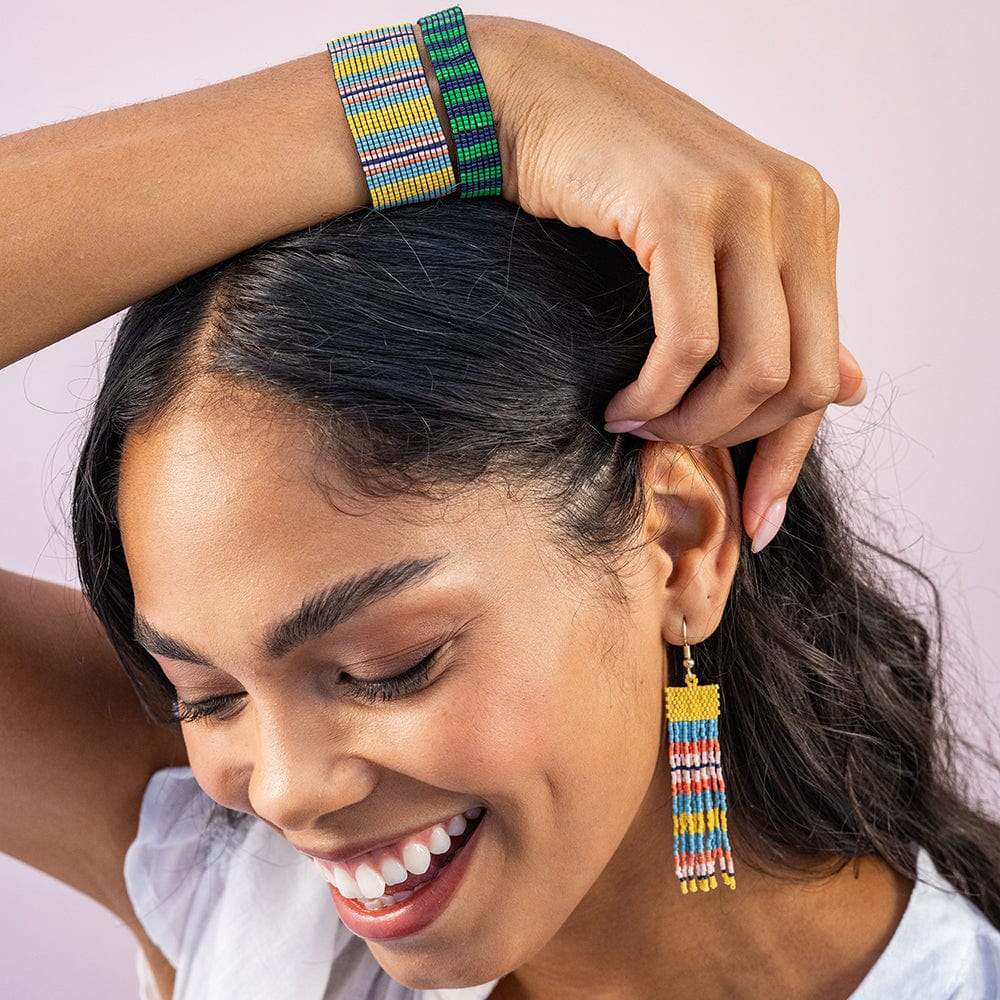 Billie Stripe Fringe Earrings