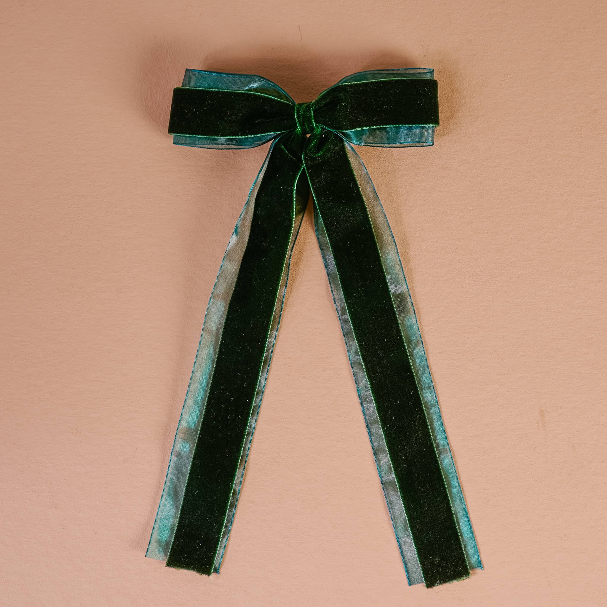 Velvet Luxe Hair Bow - Green