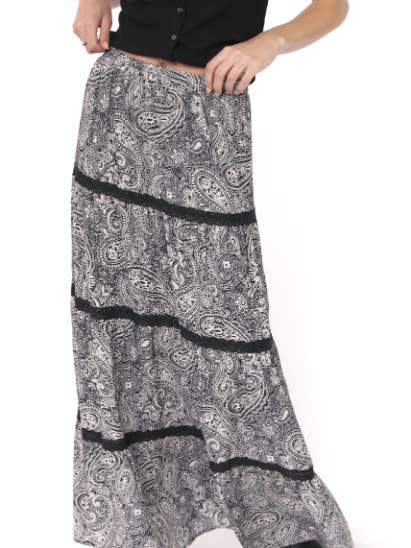 Cool Girl Paisley Maxi Skirt