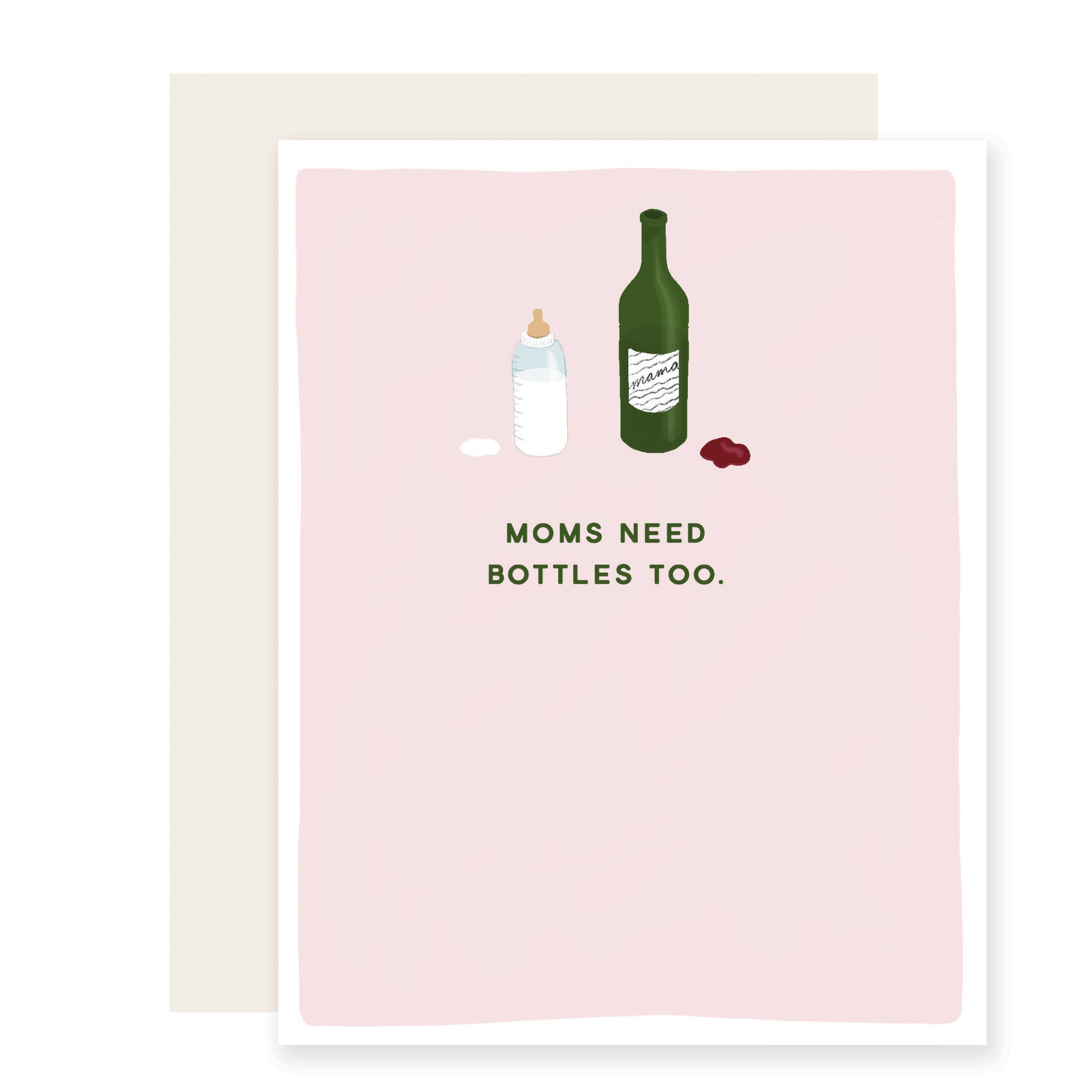 Mom Bottles Greeting Card
