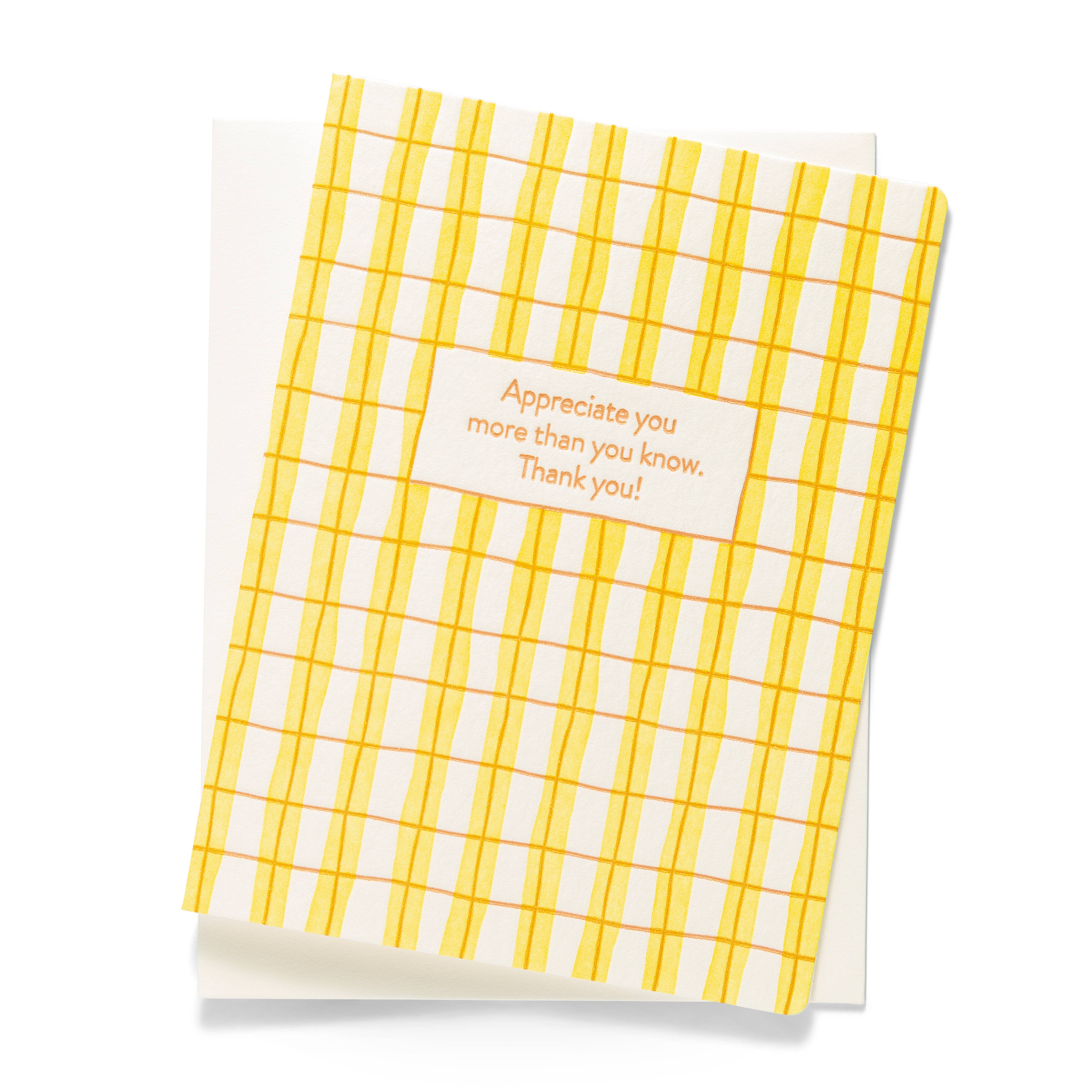 Plaid Thanks Letterpress Greeting Card
