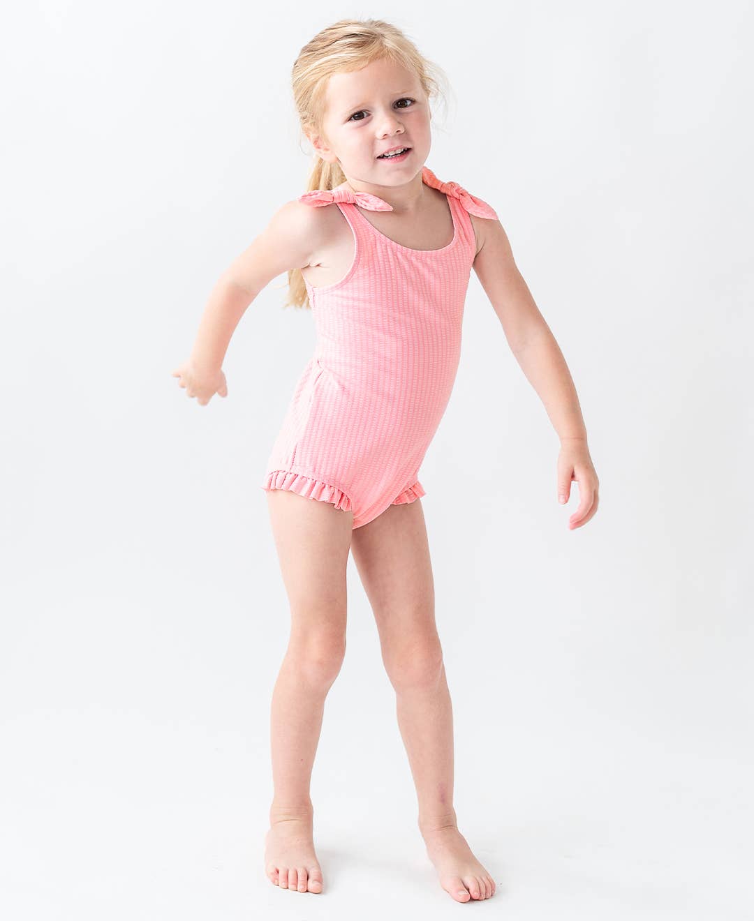 Tie Shoulder One Piece Swimsuit - Pink *FINAL SALE*