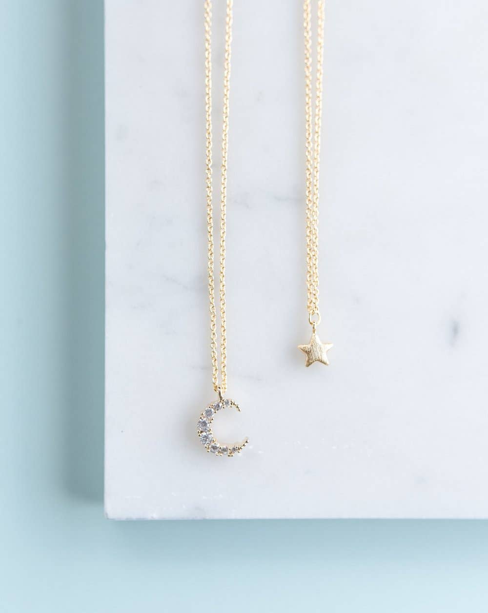 Momma + Me Moon and Star Necklace Set