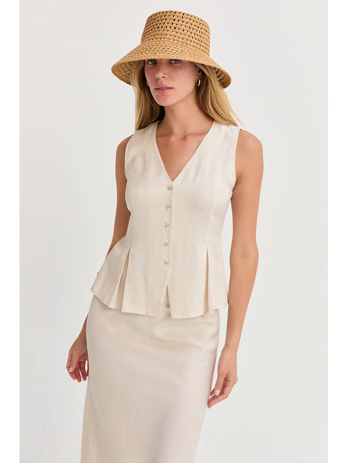 Cami Sleeveless Pleated Vest