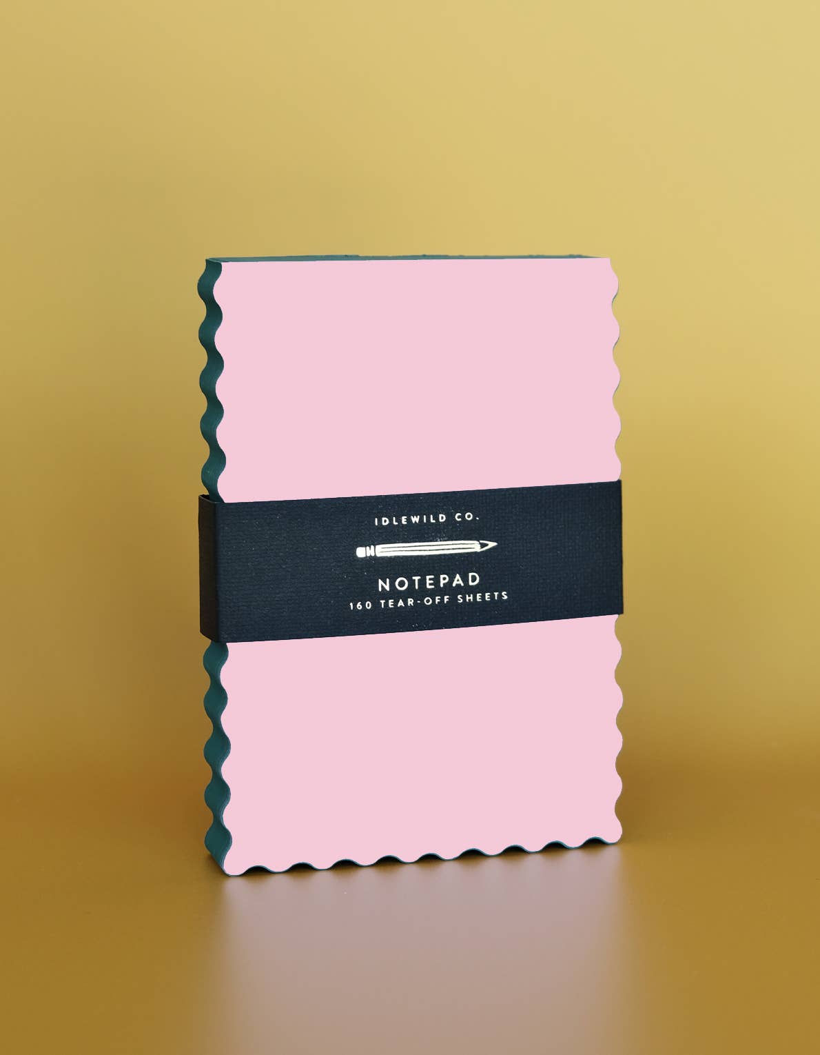 Pink + Evergreen Edge Mini Wave Shaped Notepad