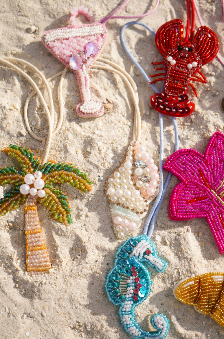 Palm Tree Beaded Bag Charm