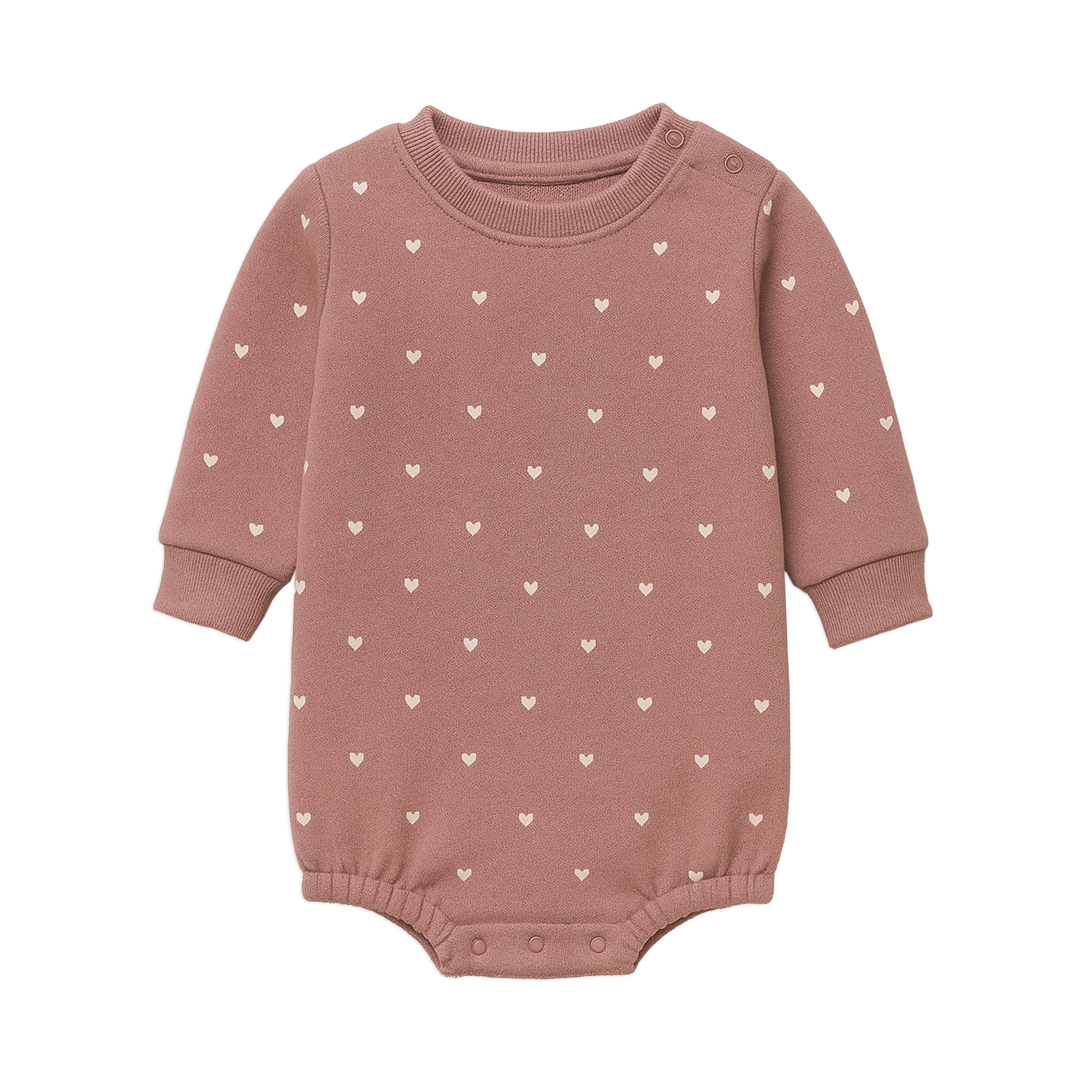 Jamie Fleece Bubble Romper - Hearts *FINAL SALE*