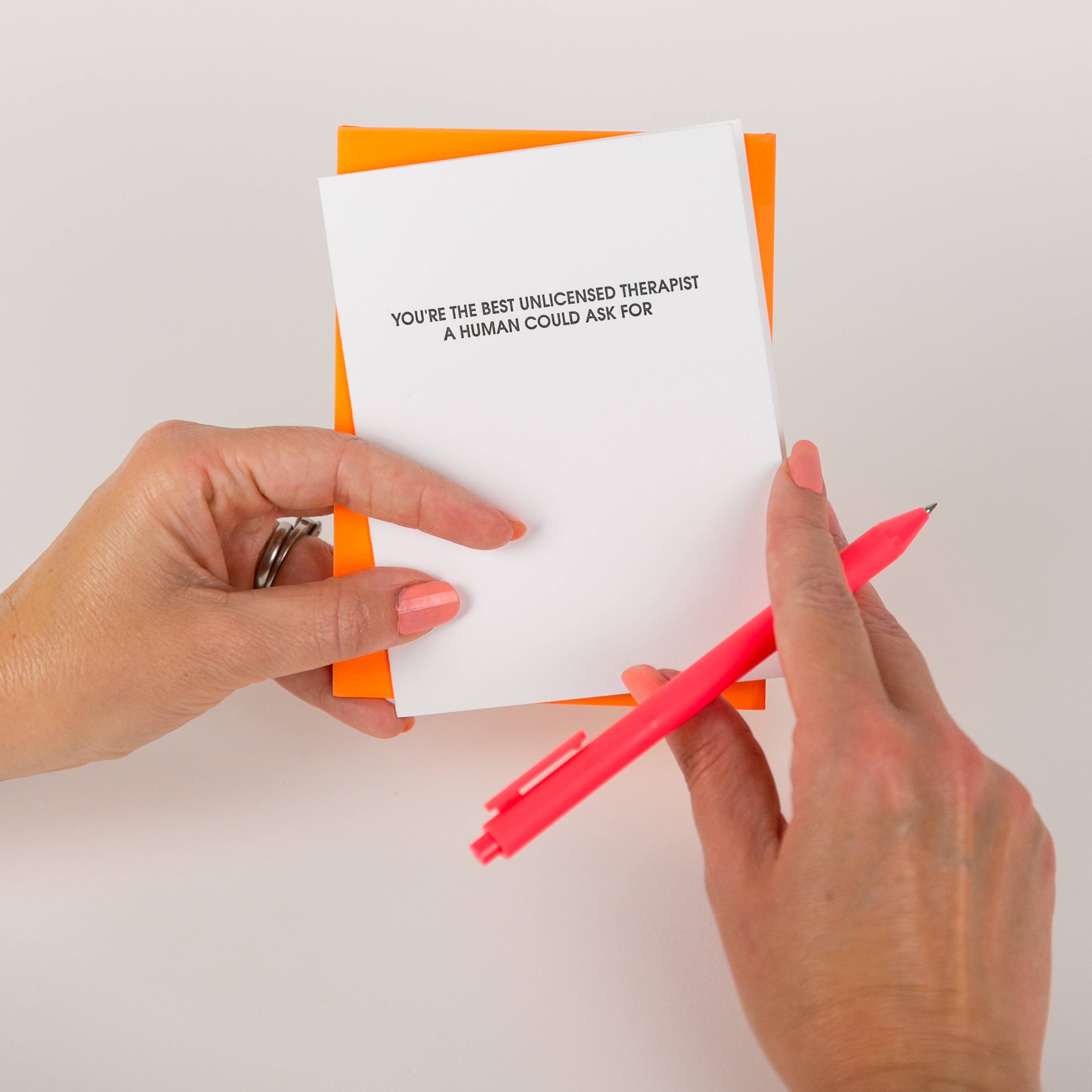 You're The Best Unlicensed Therapist Card