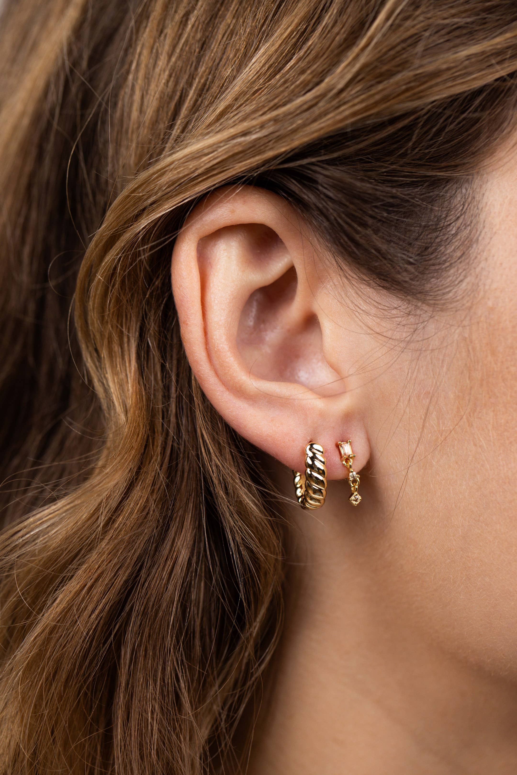 Small Channel Hoop Earrings