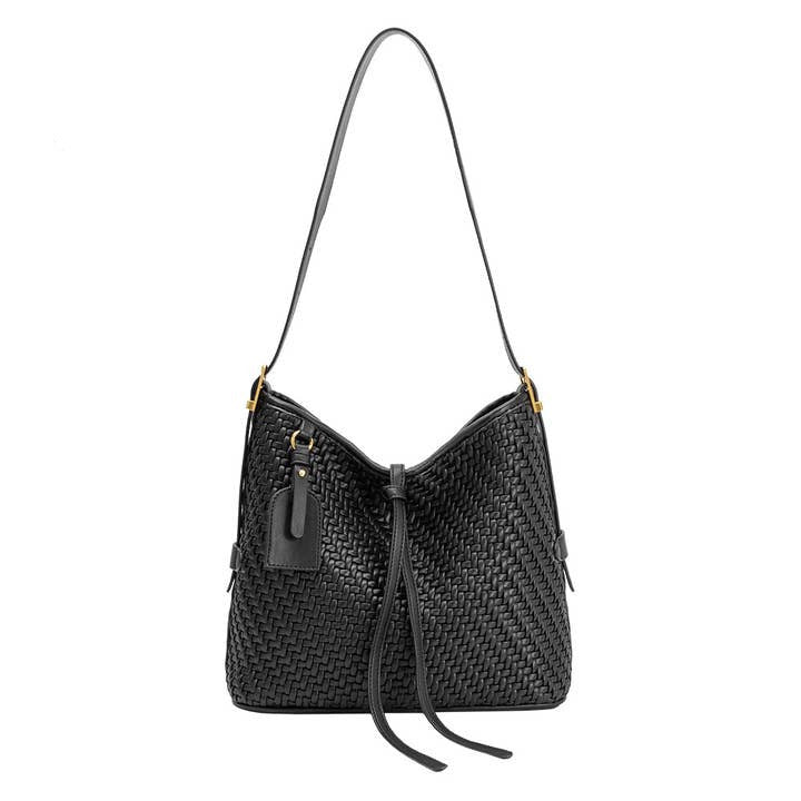 Thalia Vegan Leather Tote Bag - Black