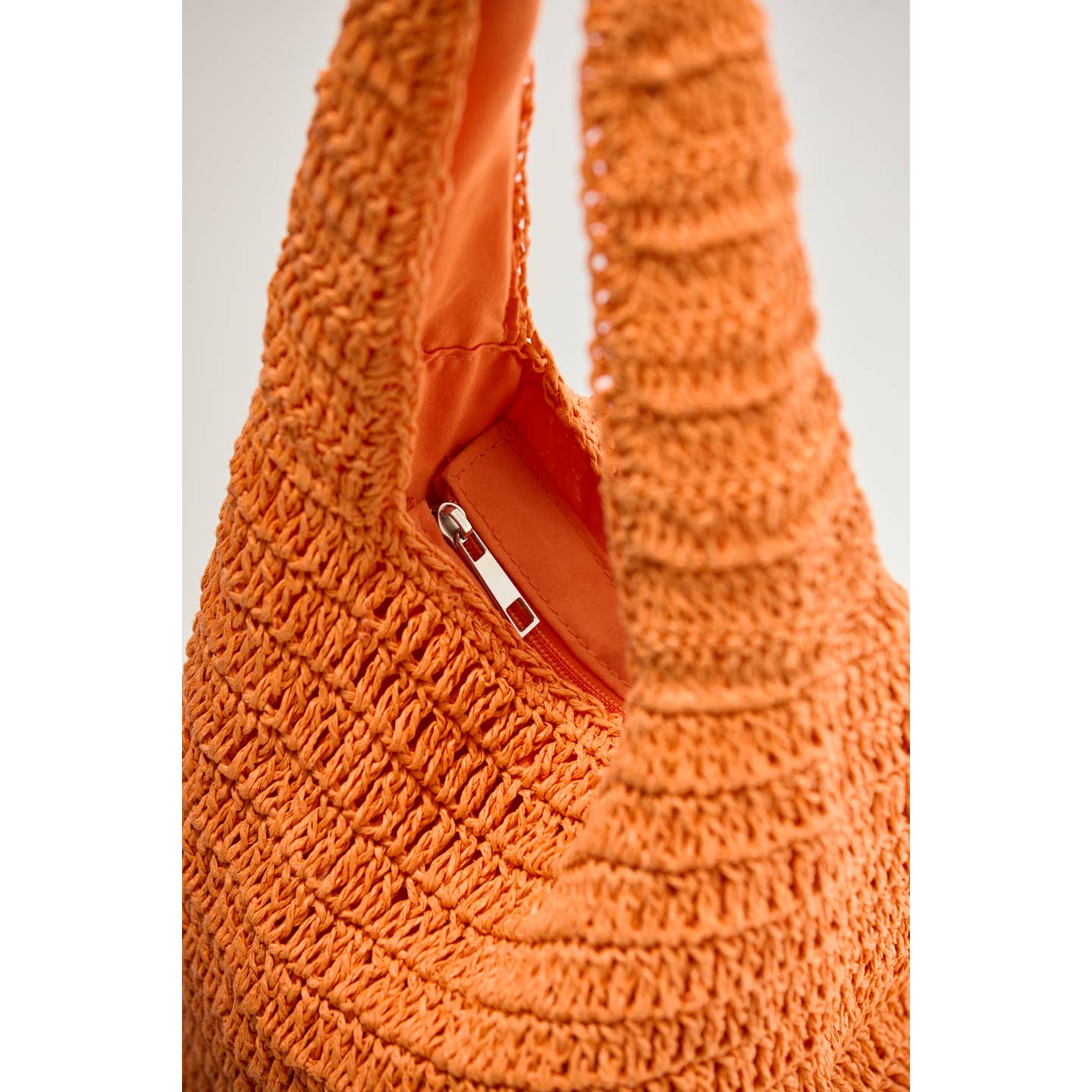 Erin Striped Weave Bag - Orange