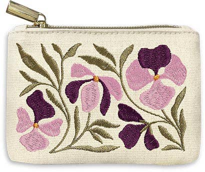 Pansy Flower Market Coin Pouch