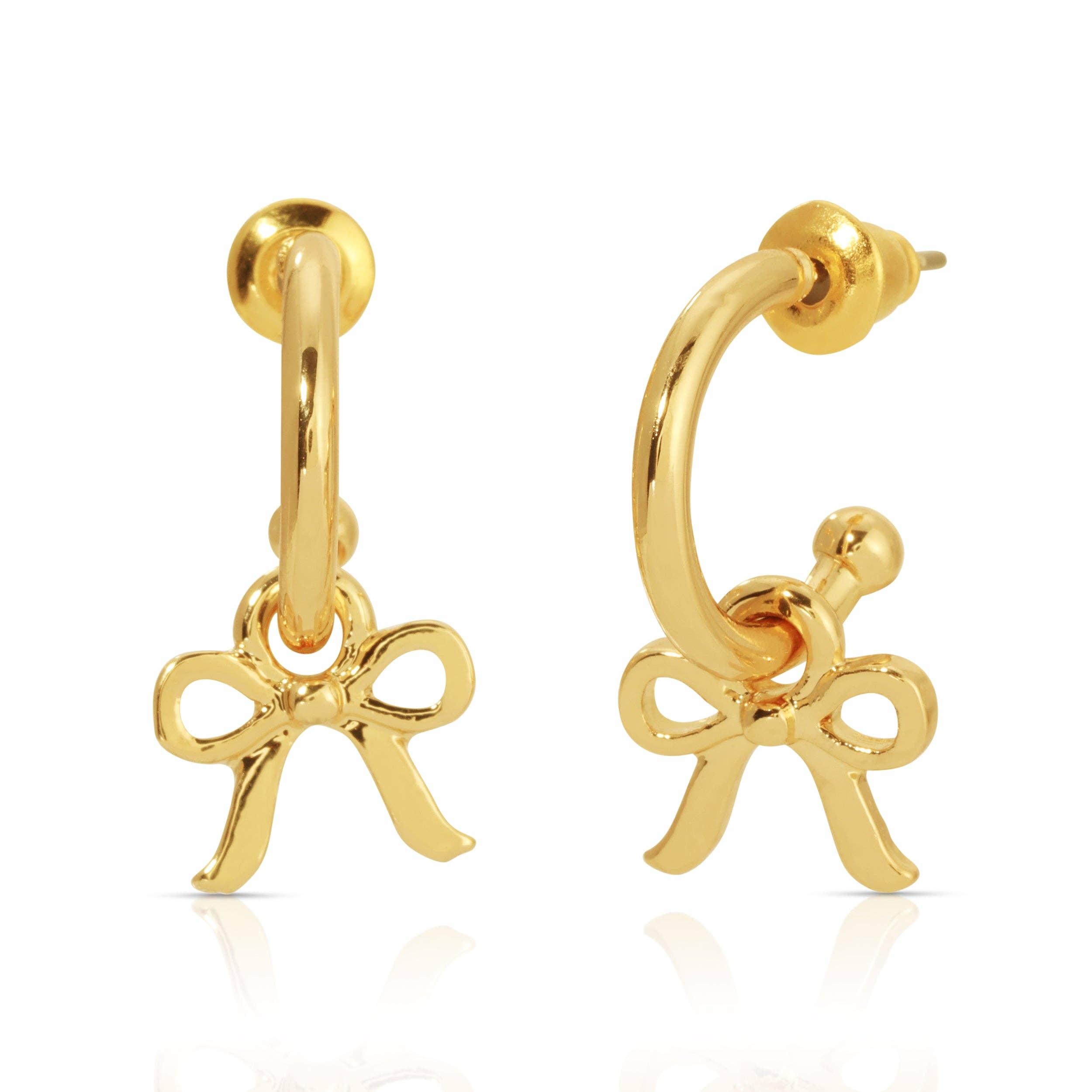 Beautiful Bows Charm Hoops - Gold