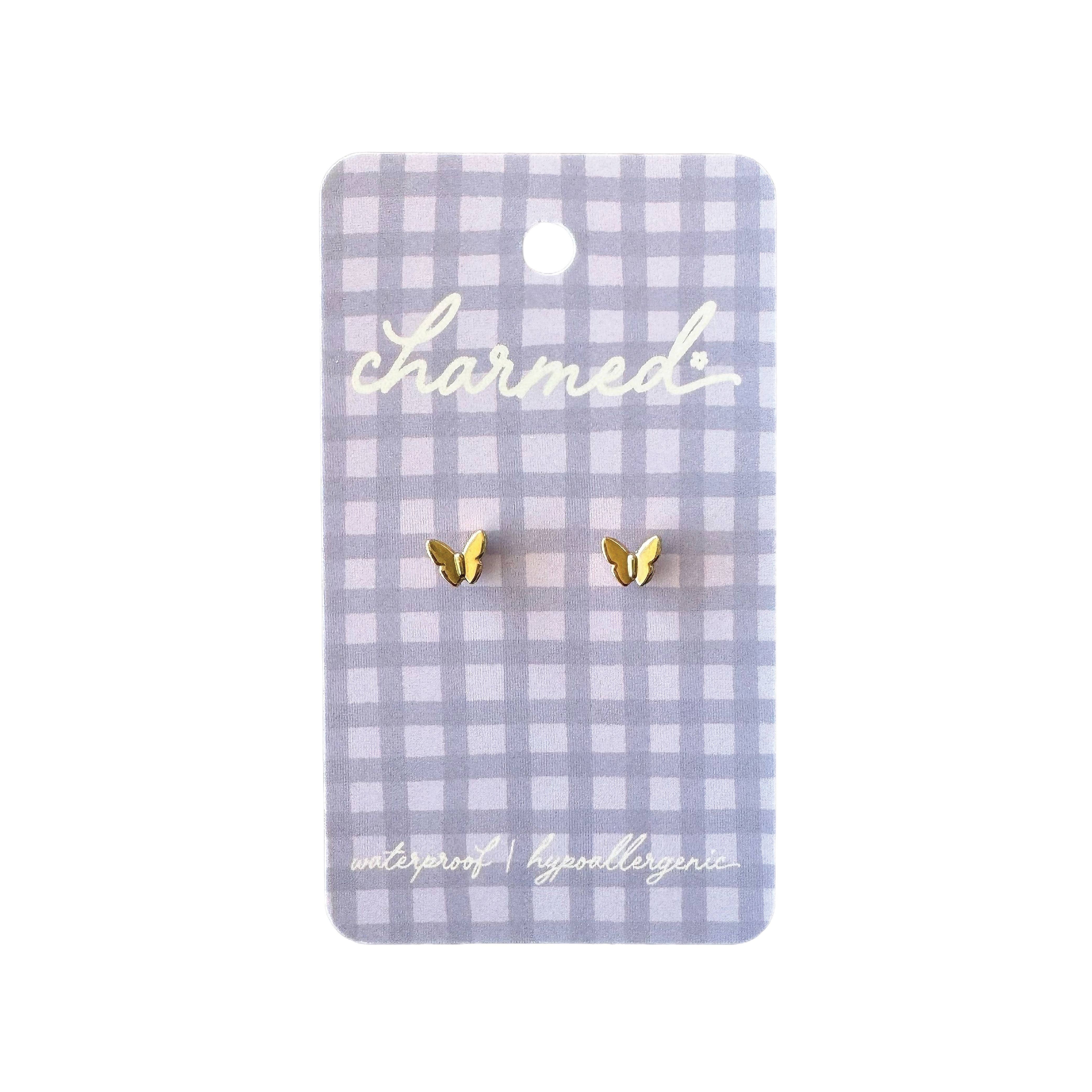 Gold Butterfly | Hypoallergenic & Screw-back