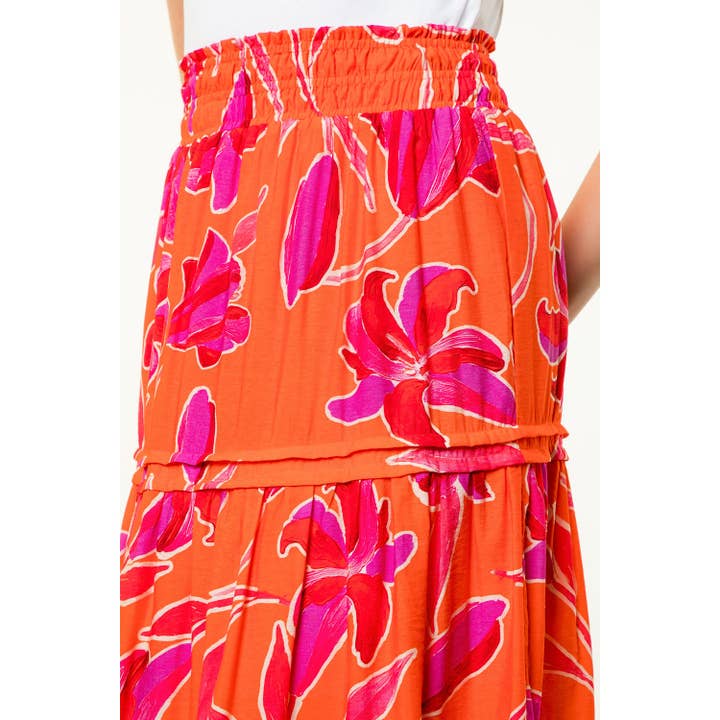 On Fire Floral Maxi Skirt