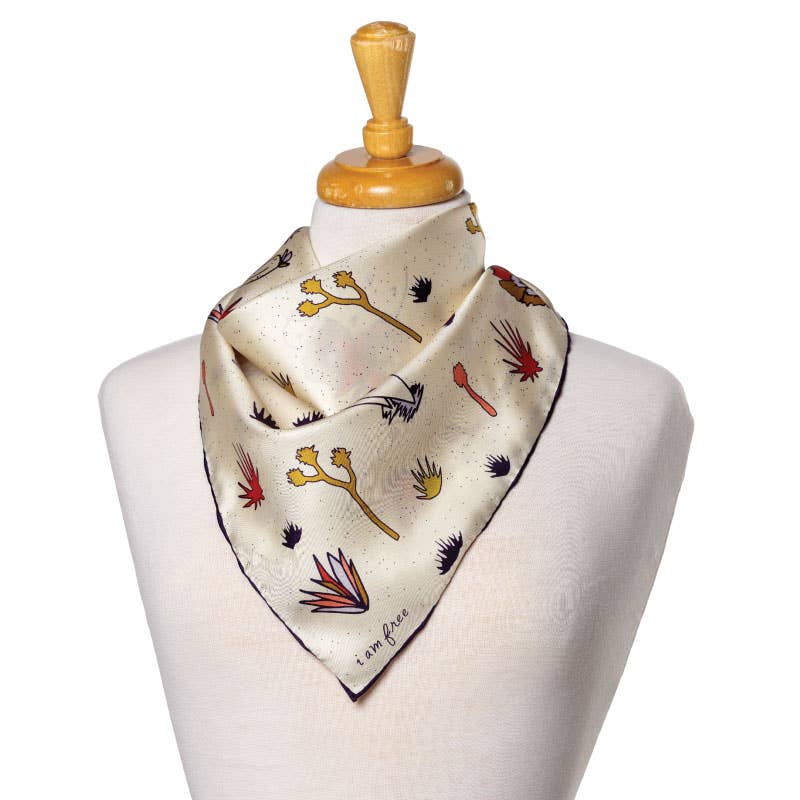 I Am Free Cactus Silk Scarf