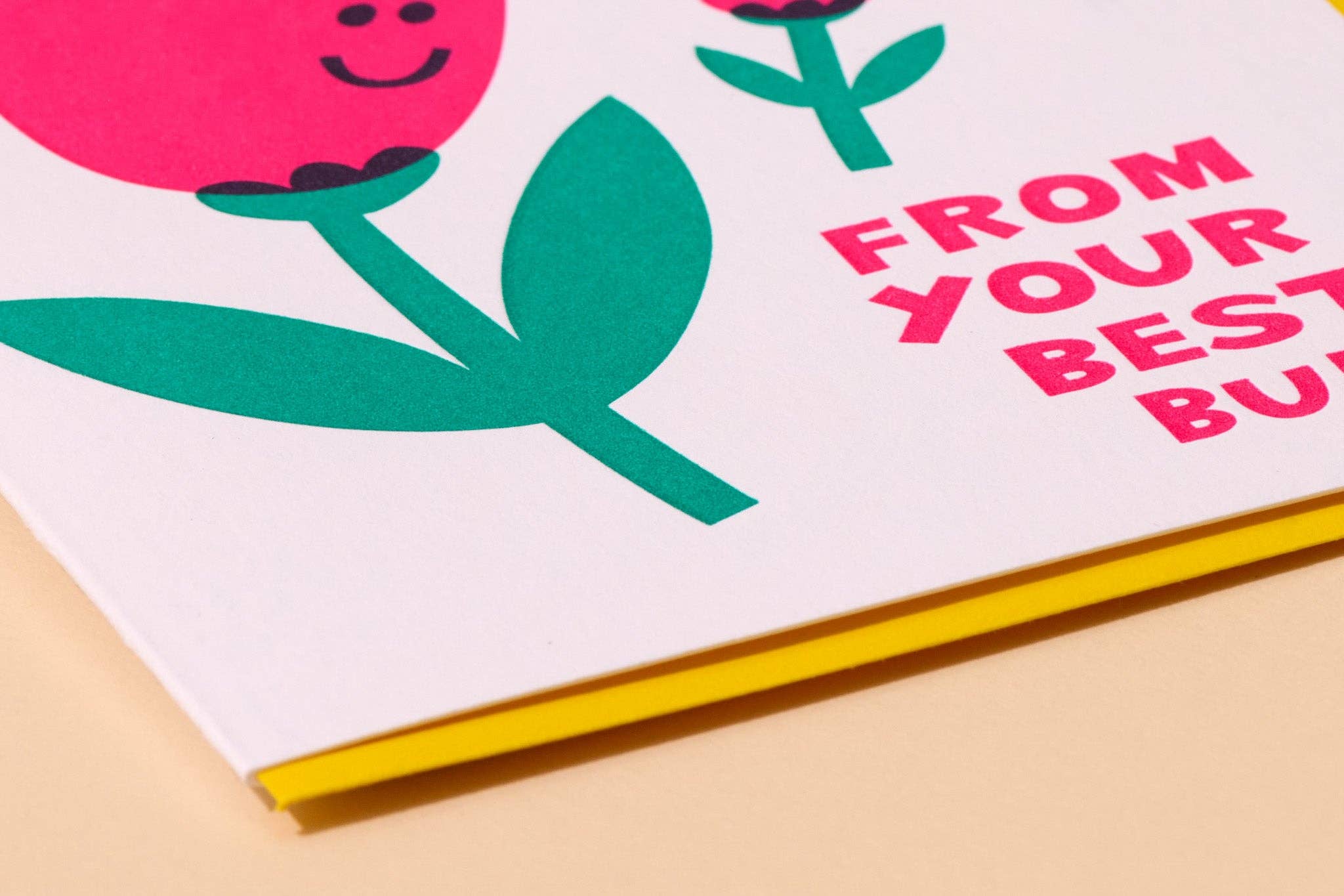 Mom's Best Bud Letterpress Card