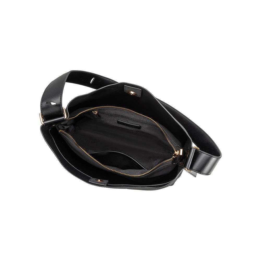 Stormie Black Vegan Suede Tote Bag