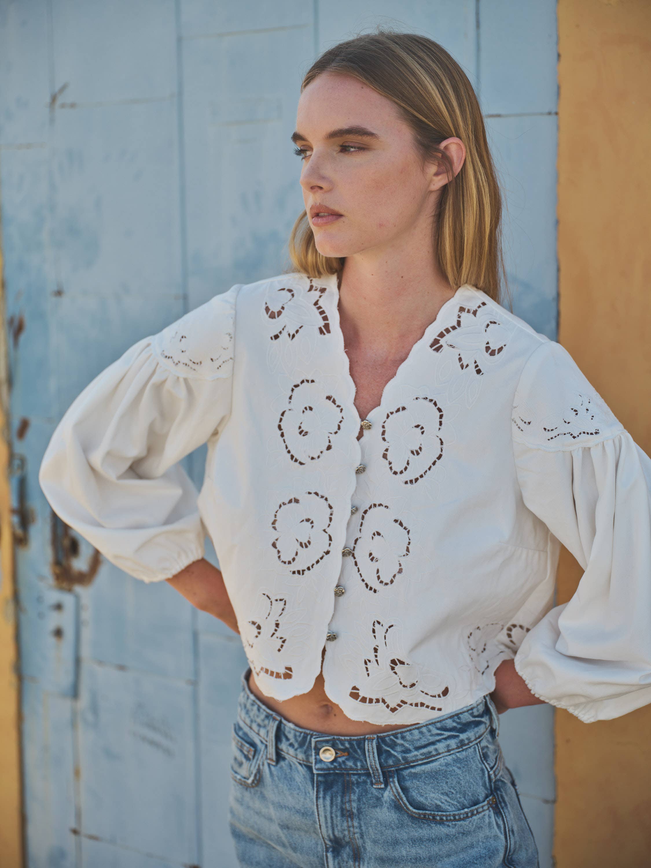 When In Rome Embroidered Blouse - Off White