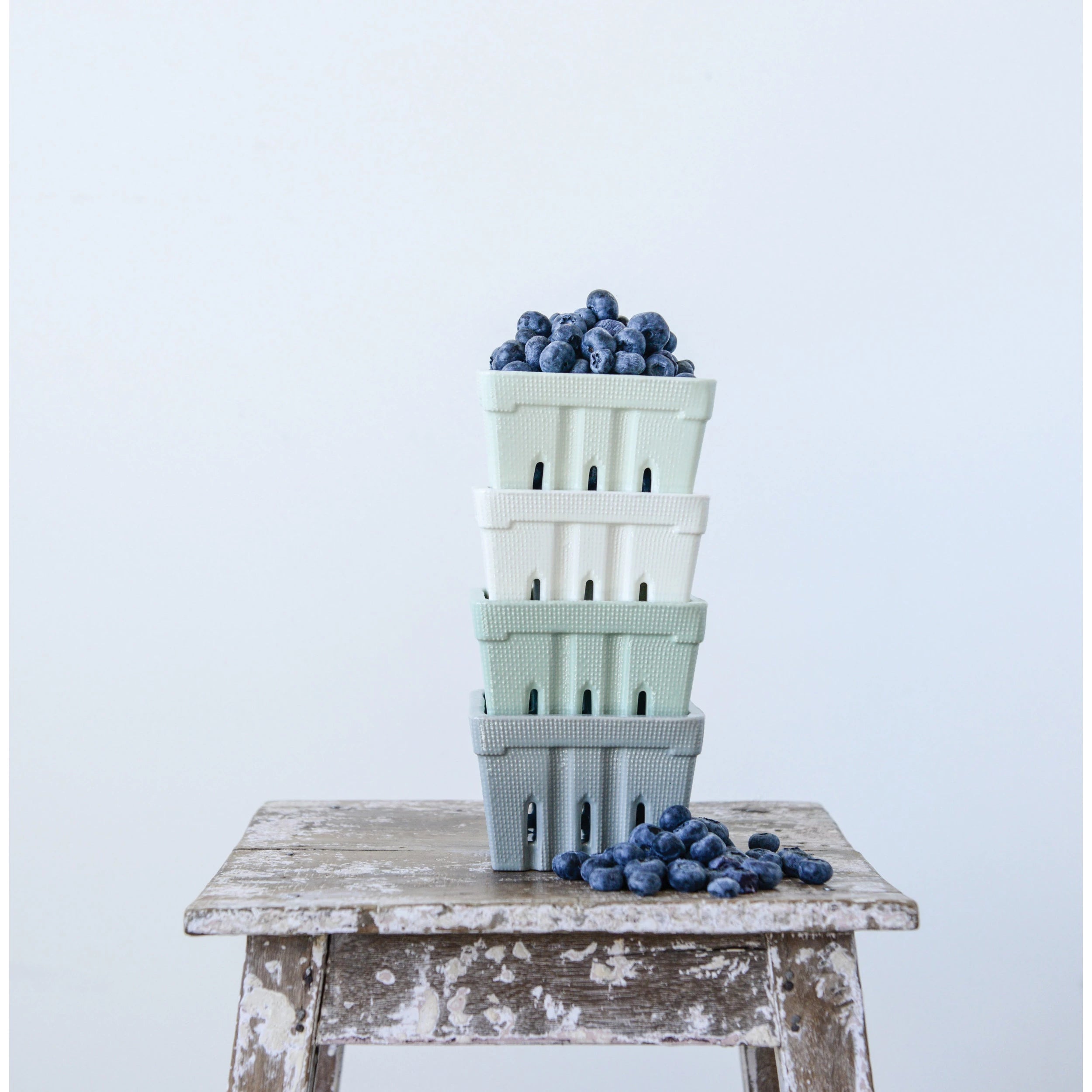 Textured Berry Stoneware Basket