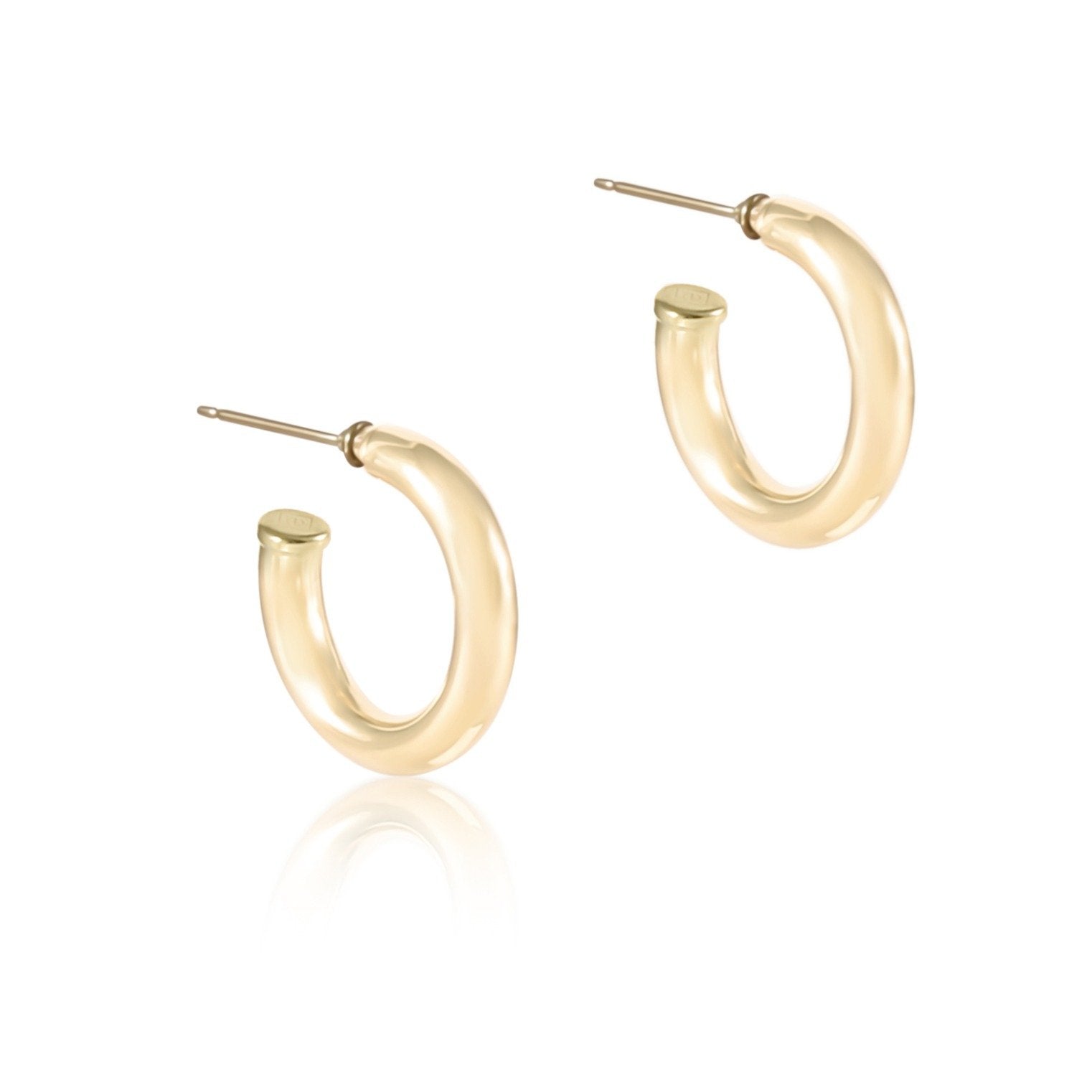 Smooth Gold 4mm Round Hoops