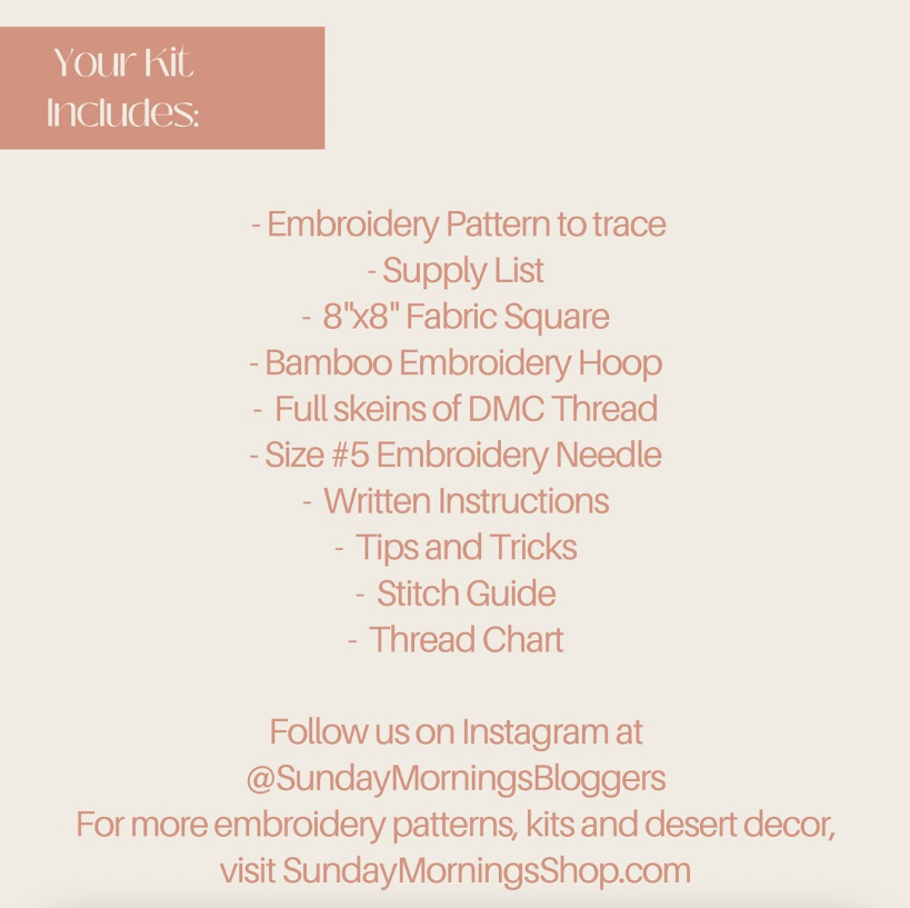 You Deserve a Lil' Treat Beginner Embroidery Kit