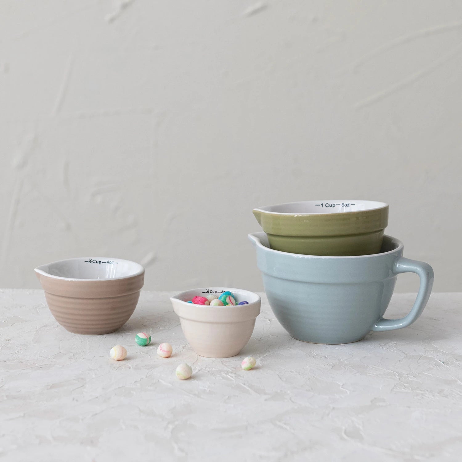 Muted Batter Bowl Measuring Cups