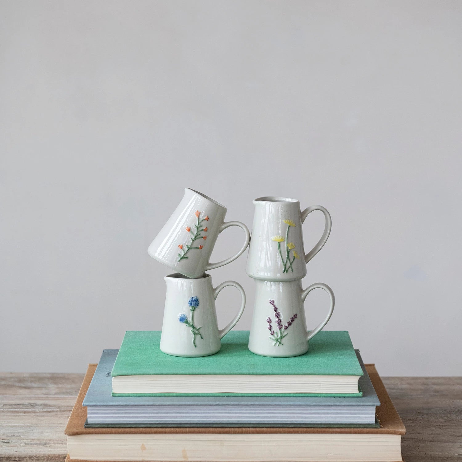 Botanical Embossed Stoneware Creamer