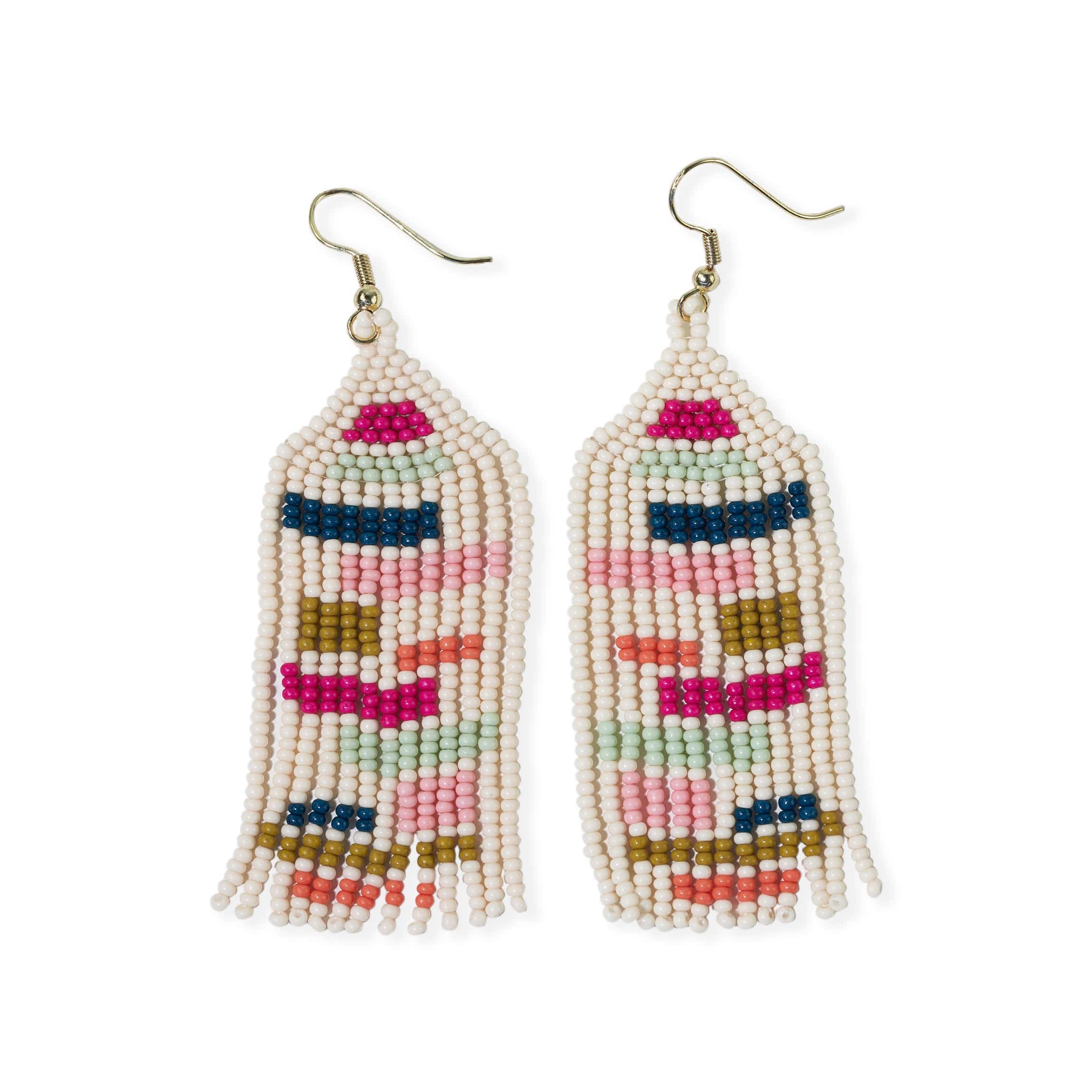 Dolly Color Block Fringe Earrings