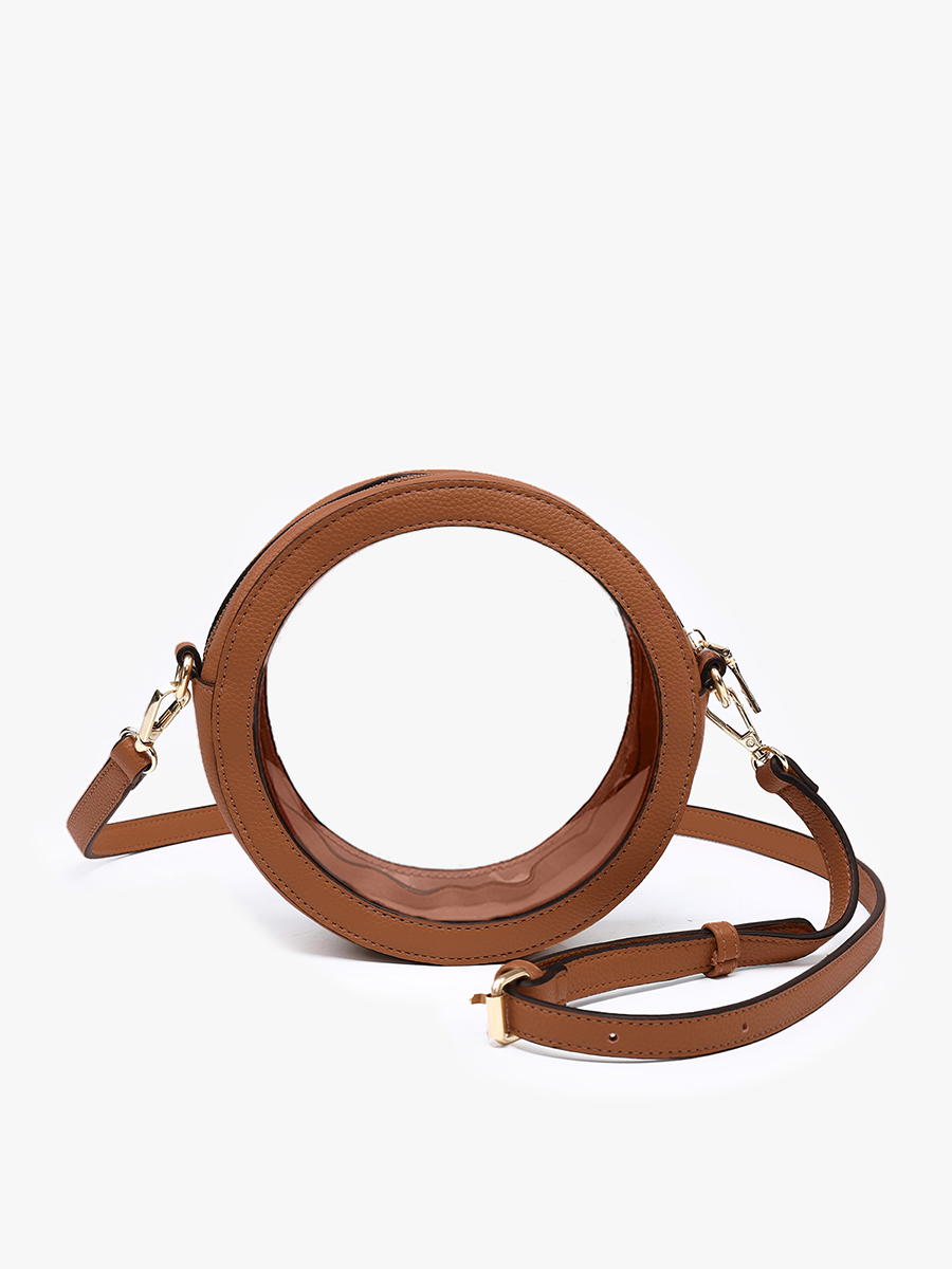 Lilibet Clear Circular Crossbody Bag - Brown
