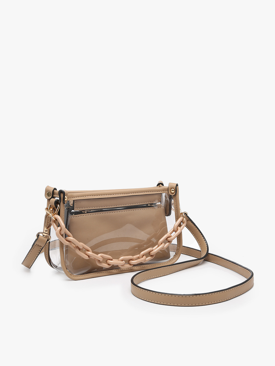Jessica Clear Crossbody - Taupe